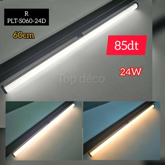 Barre LED sur Rail – 60 cm – 24W – 3 Modes d’Éclairage