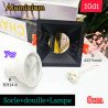 Spot Encastrable Aluminium Noir avec Lampe LED (7W) avec douille