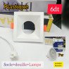 Socle en plastique carré avec douille + lampe LED