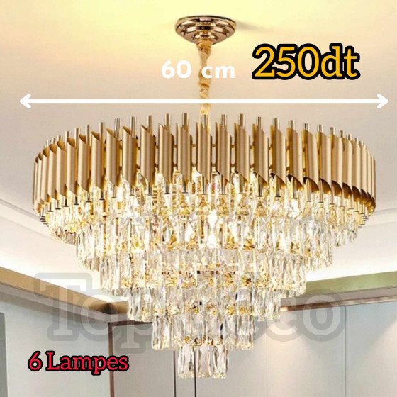Lustre 60cm 7 Lampes Doré