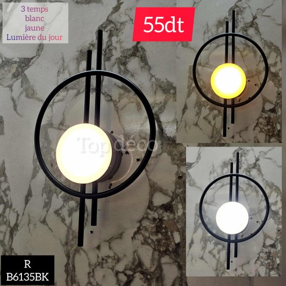 Applique murale LED design cercle – B6135BK