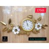 Horloge murale florale dorée et blanche – Acier inoxydable 100×50 cm 17-1