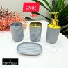 Set de salle de bain 4 pièces – Gris & doré R 11897-3