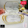 Set de 3 plateaux décoratifs dorés – Design élégant avec poignées perles – R11891-1