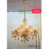 Lustre doré 12 branches – Design royal avec pampilles