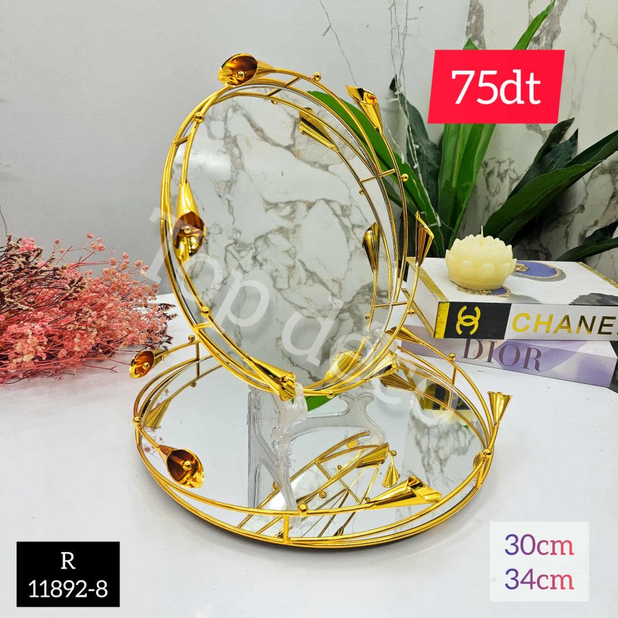 Set de 2 plateaux miroir dorés – Design luxueux – R11892-8