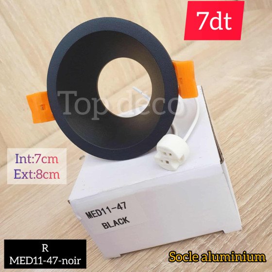 Support encastrable aluminium fixe – noir mat