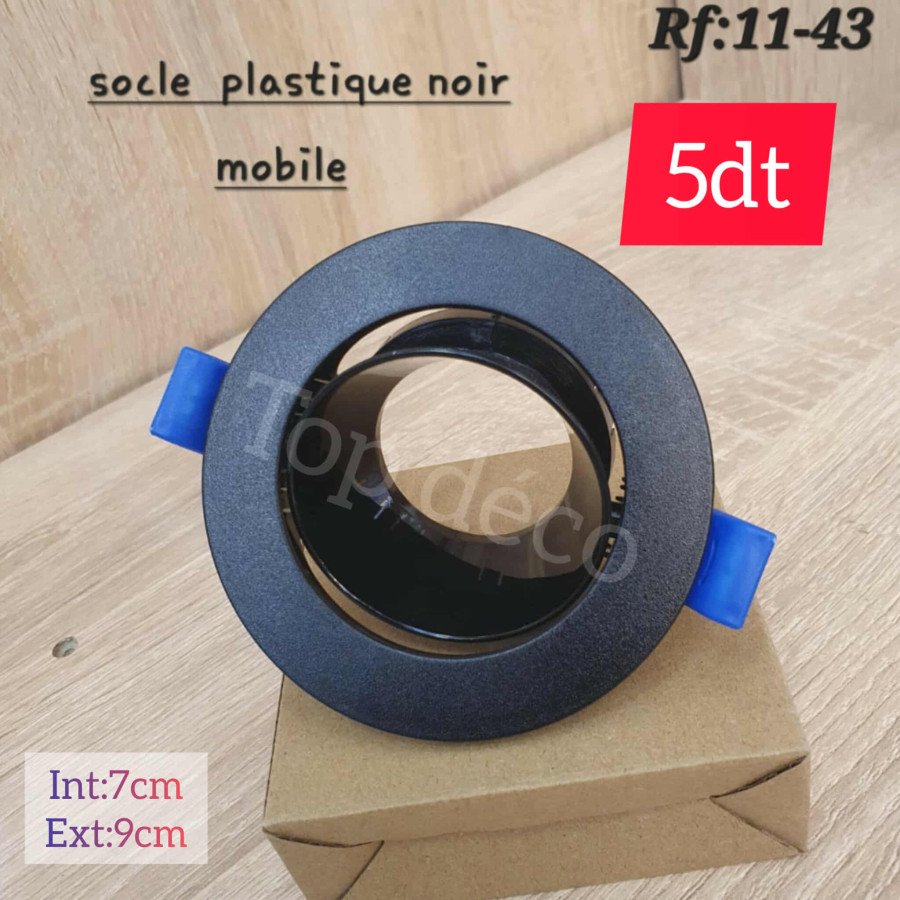 Support encastrable plastique mobile – noir (Réf. 11-43)