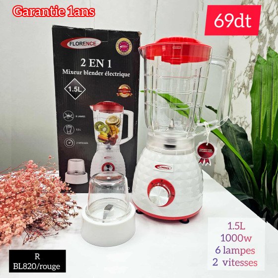 Blender Florence BL820 – 1.5L – 1000W – Rouge