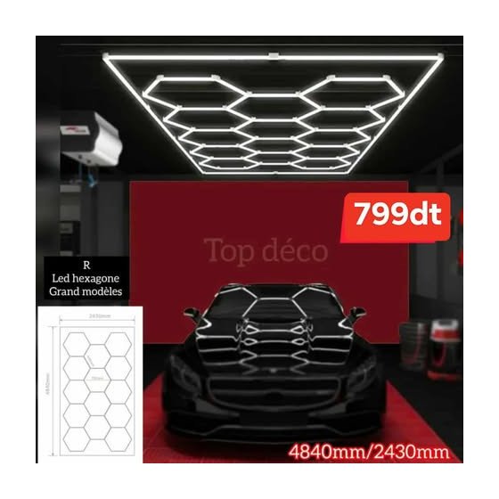 Panneau LED hexagonal 600W – Grand modèle 4840×2430 mm