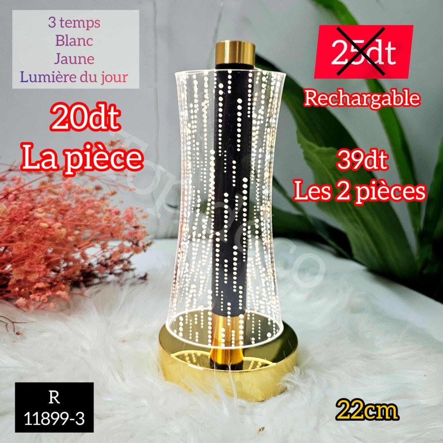 Veilleuse LED rechargeable avec effet perforé – 3 modes d’éclairage – R 11899-3