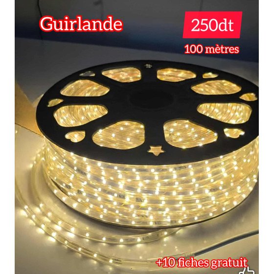 Bobine LED 100 mètres – 1 Chips – 3000K + 10 fiches