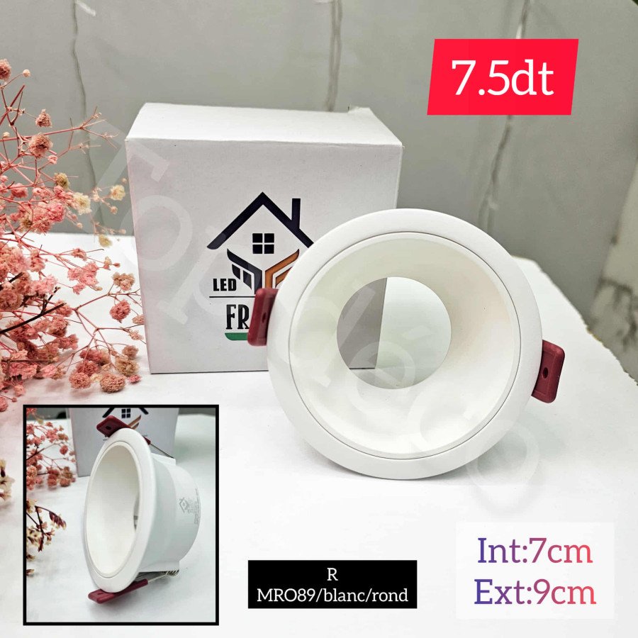 Support encastrable aluminium Rond–blanc mat