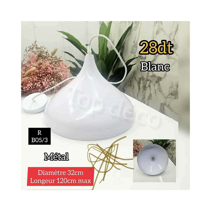 Suspension moderne blanc – Diamètre 32cm