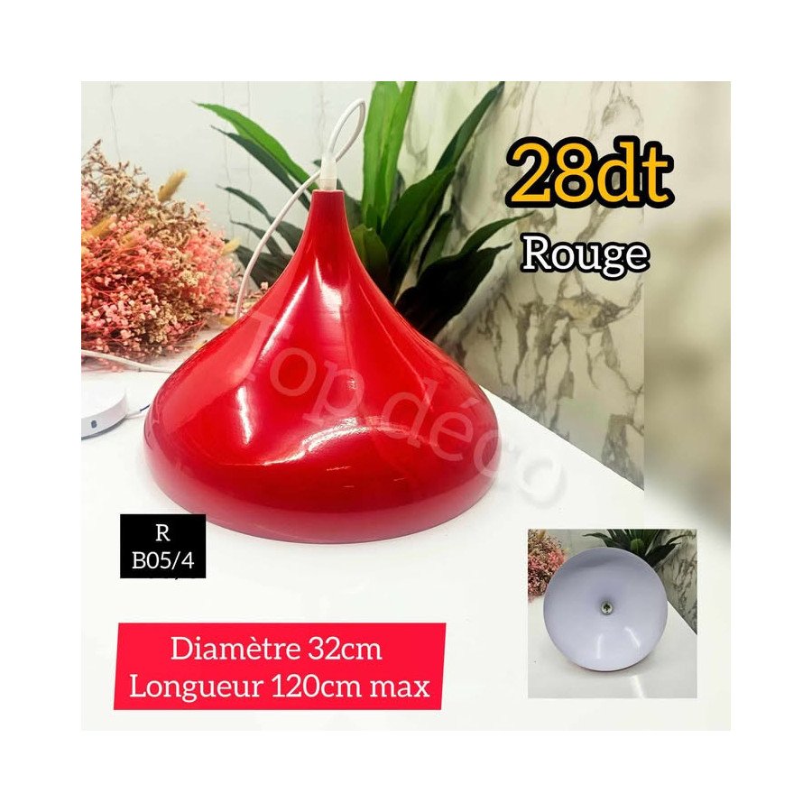 Suspension moderne rouge – Diamètre 32cm