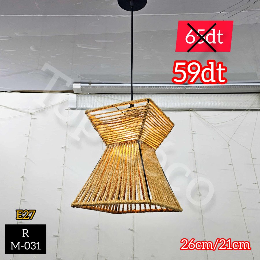 Lustre suspendu en Corde naturelle M-031