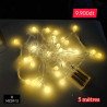 guirlande lumière jaune 3 piles 5 mètres