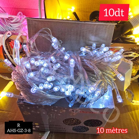 guirlande transparent  lumière blanche 10 mètres AHS-GZ-3-8
