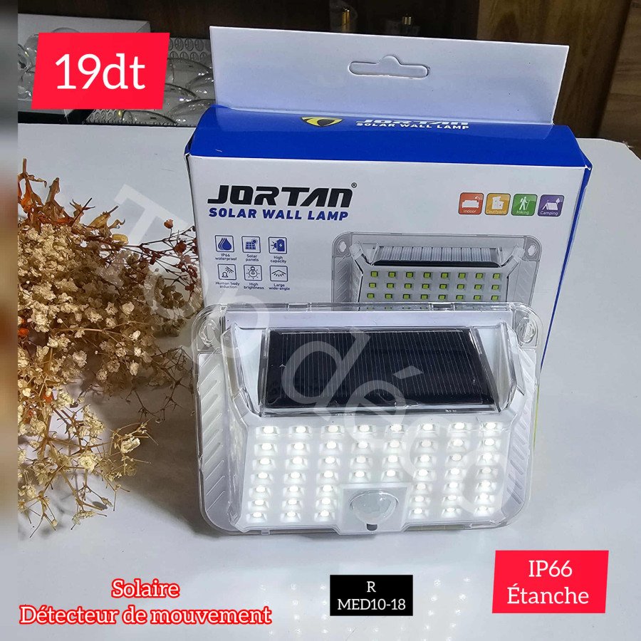 Lampe Murale Solaire JORTAN – Détecteur de Mouvement | Étanche IP66