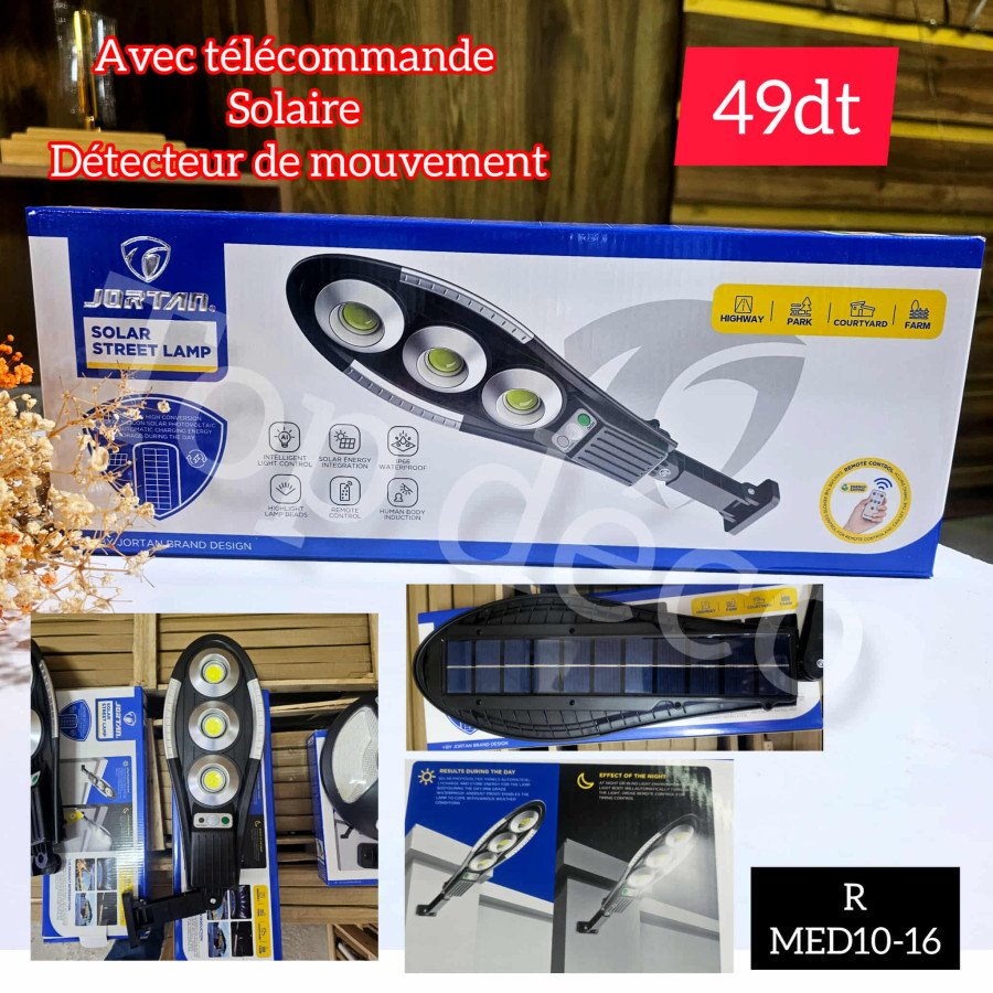 Projecteur solaire LED JORTAN avec détecteur de mouvement 150W  – Réf. MED10-16