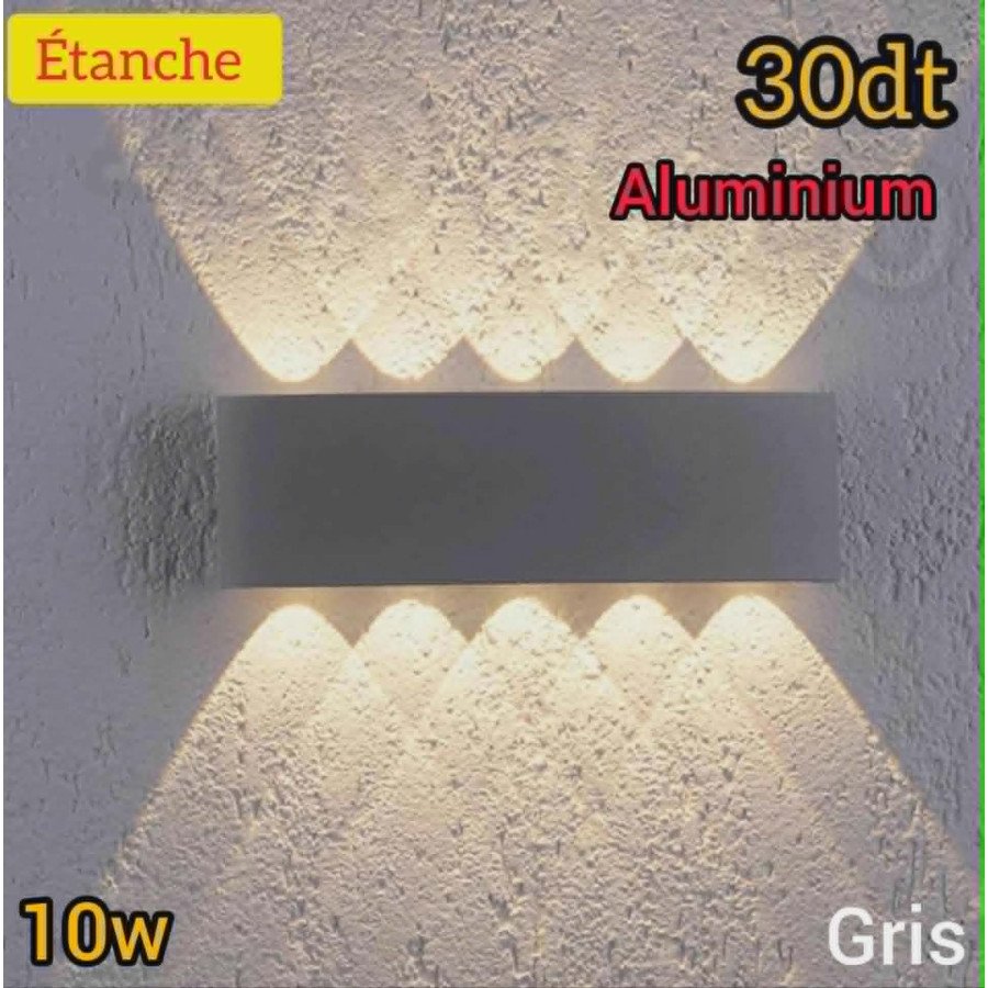 Applique murale en Aluminium 5 F GRIS-10W