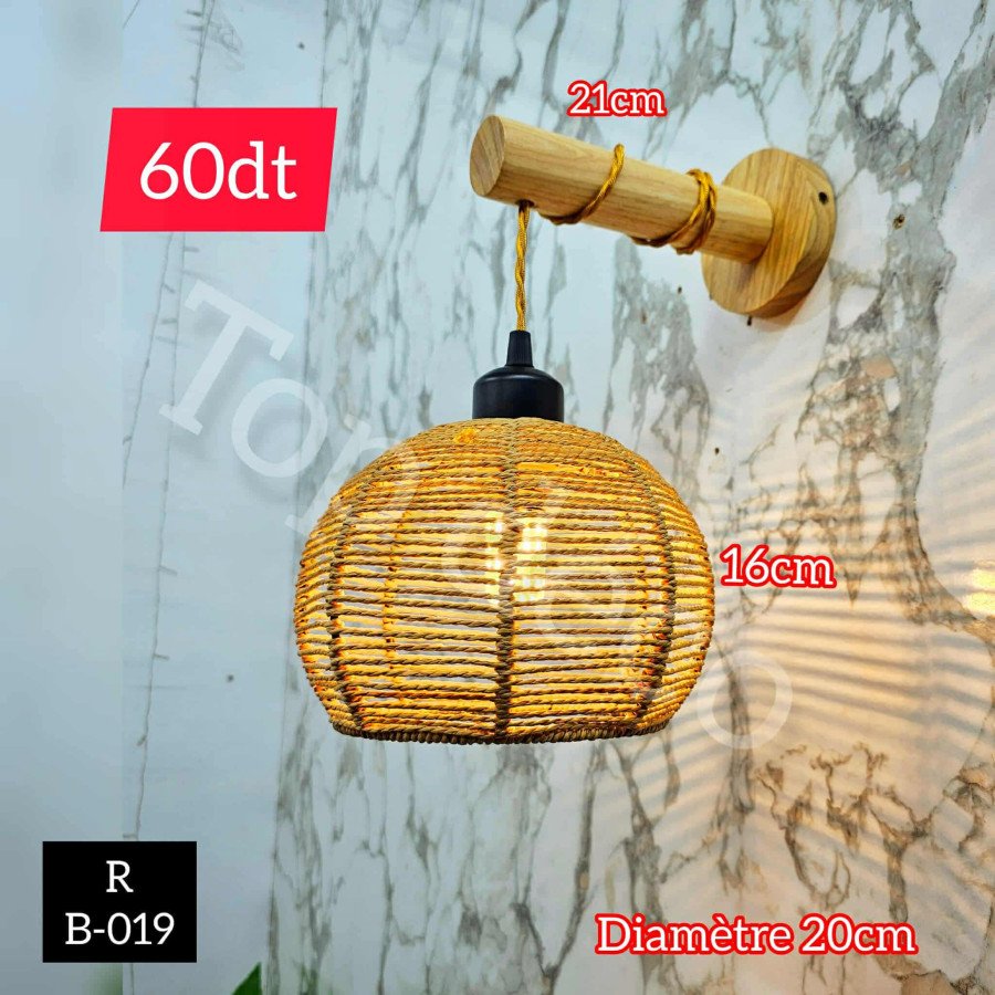 Lustre suspendu en Corde naturelle  B-019