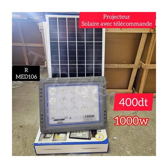 Projecteur Solaire avec télécommane 1000W JORTAN MED10-6
