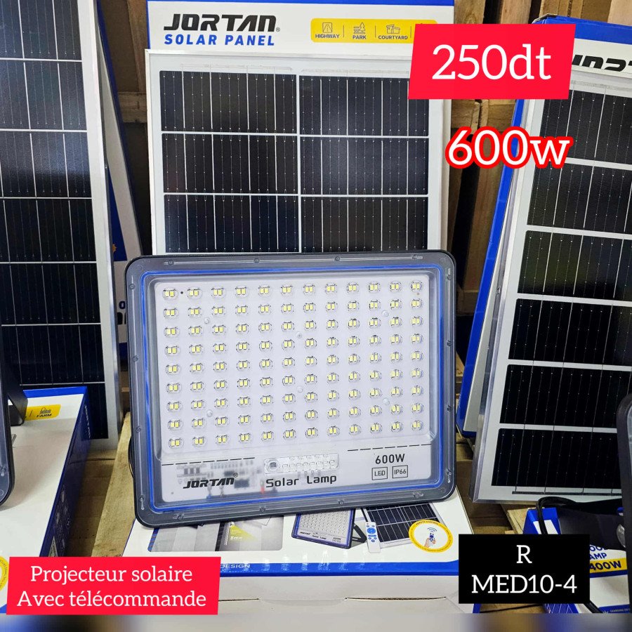 Projecteur Solaire avec télécommane 600W JORTAN MED10-4