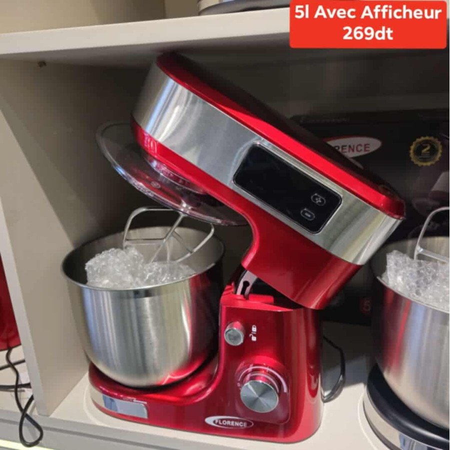 Pétrin Rouge- 5 Litres avec Afficheur Florence
