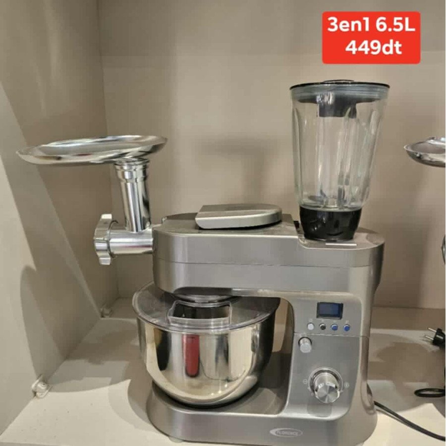 Pétrin multifonction 3 en 1 Florance –6,5L – gris