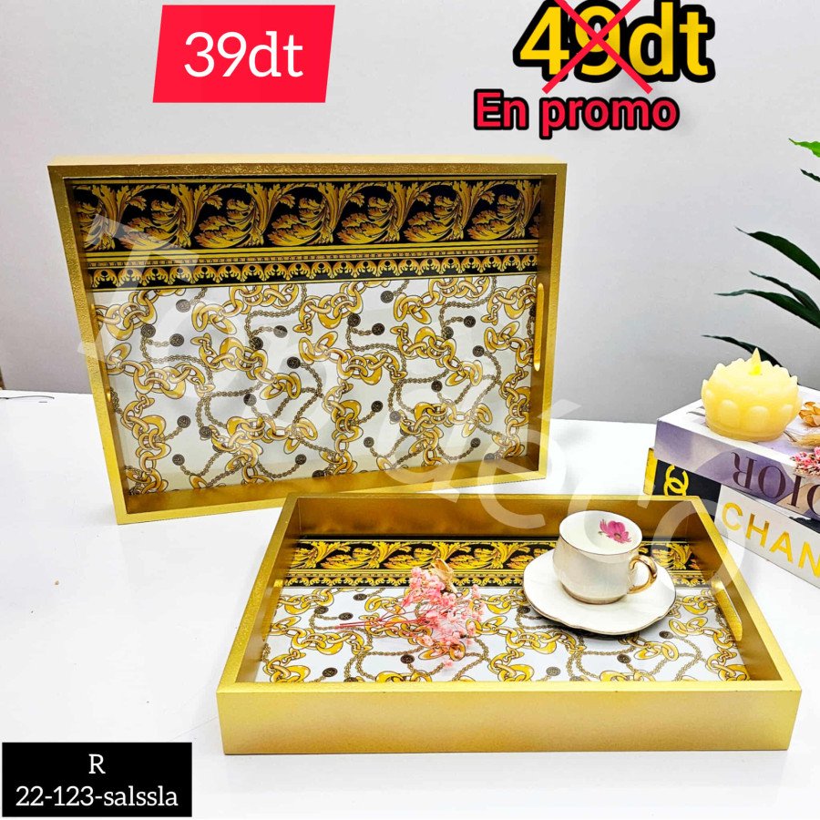 Plateaux 2 Pièces en Bois et Verre 22-123-salssla