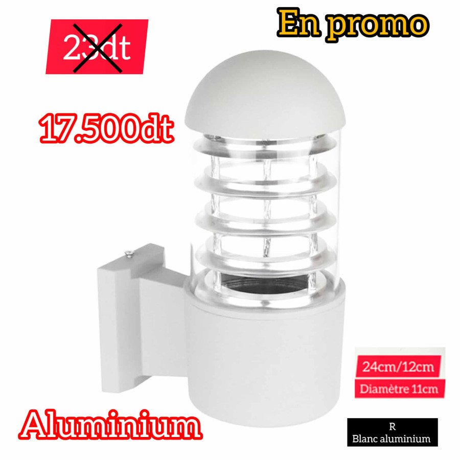 Applique murale extérieure en aluminium blanc  – culot E27