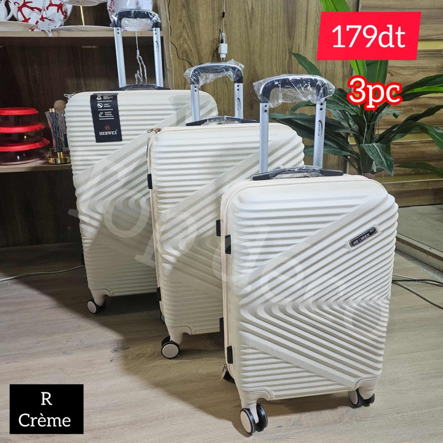 Série Valise 3 Pièces Herwex Crème
