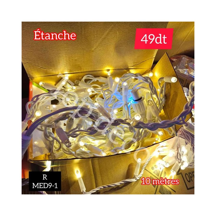 guirlande lumineuse étanche de 10 mètres blanc-MED9-1