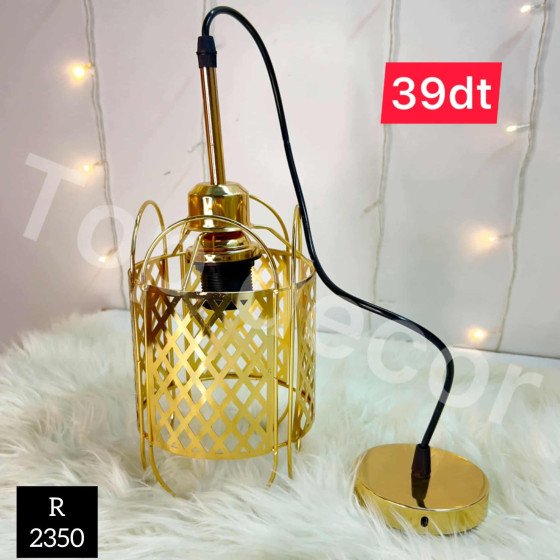 Lustre doré Élégant 1 Lampe – Métal et Verre - 2350