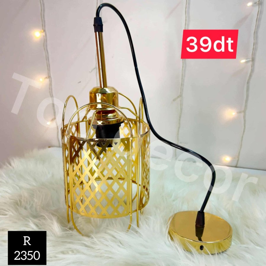 Lustre doré Élégant 1 Lampe – Métal et Verre - 2350