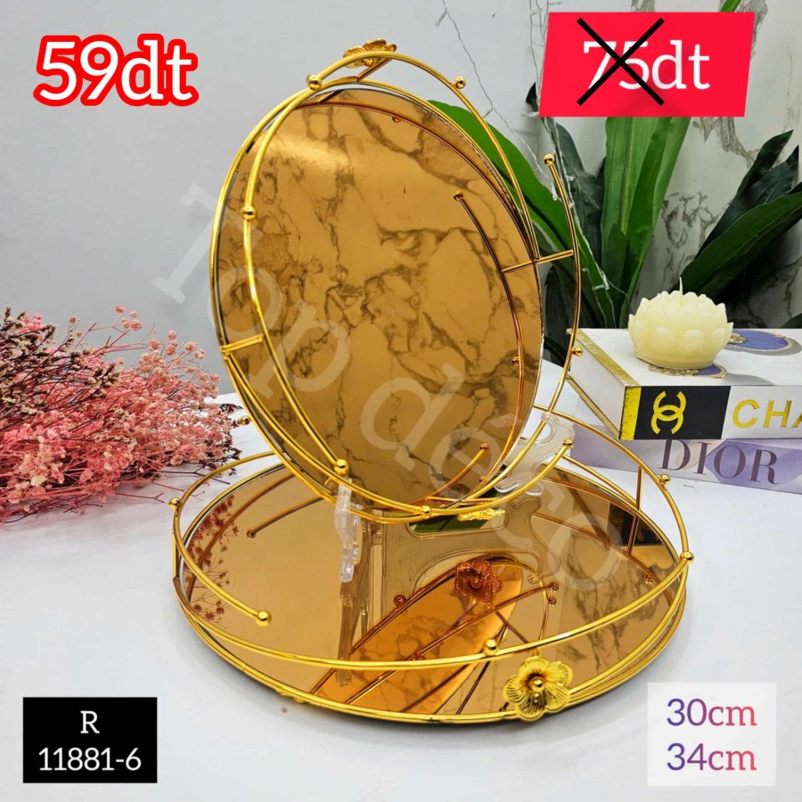 Set de 2 plateaux miroir dorés – Design luxueux – R11881-6