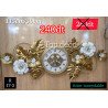 Horloge murale florale dorée en acier inoxydable – 115×50 cm 17-3