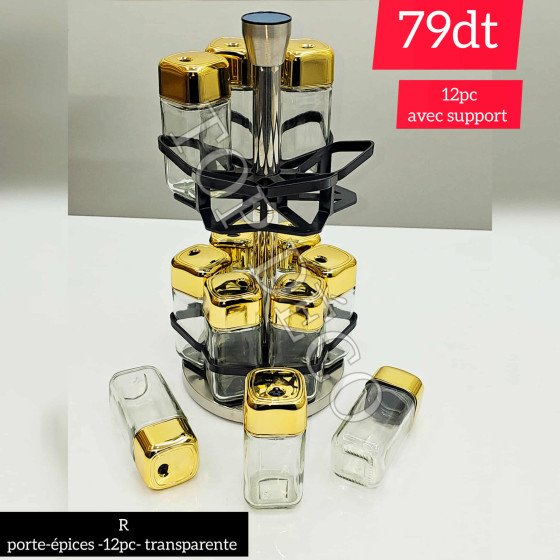 Porte-épices-12pc transparente