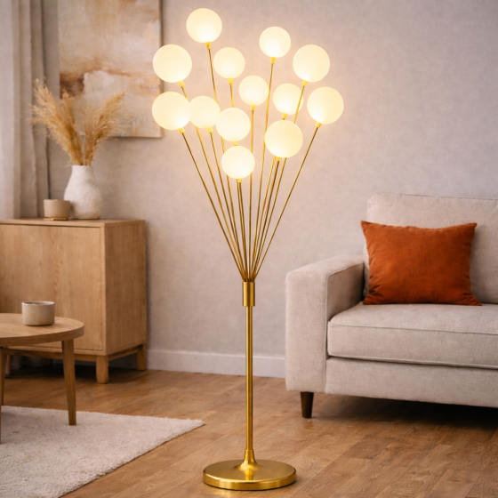 Lampadaire LED design 12 boules
