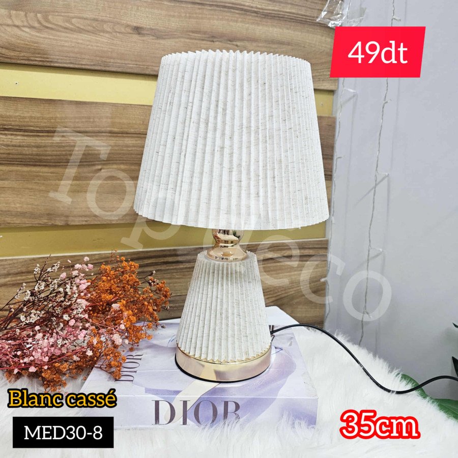 Lampe de table plissée design – Blanc cassé