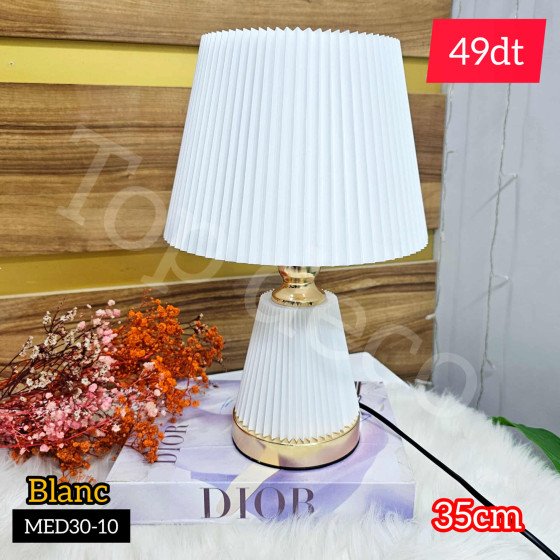 Lampe de table plissée design – Blanc