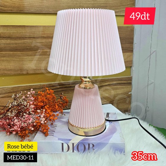 Lampe de table plissée design – Rose
