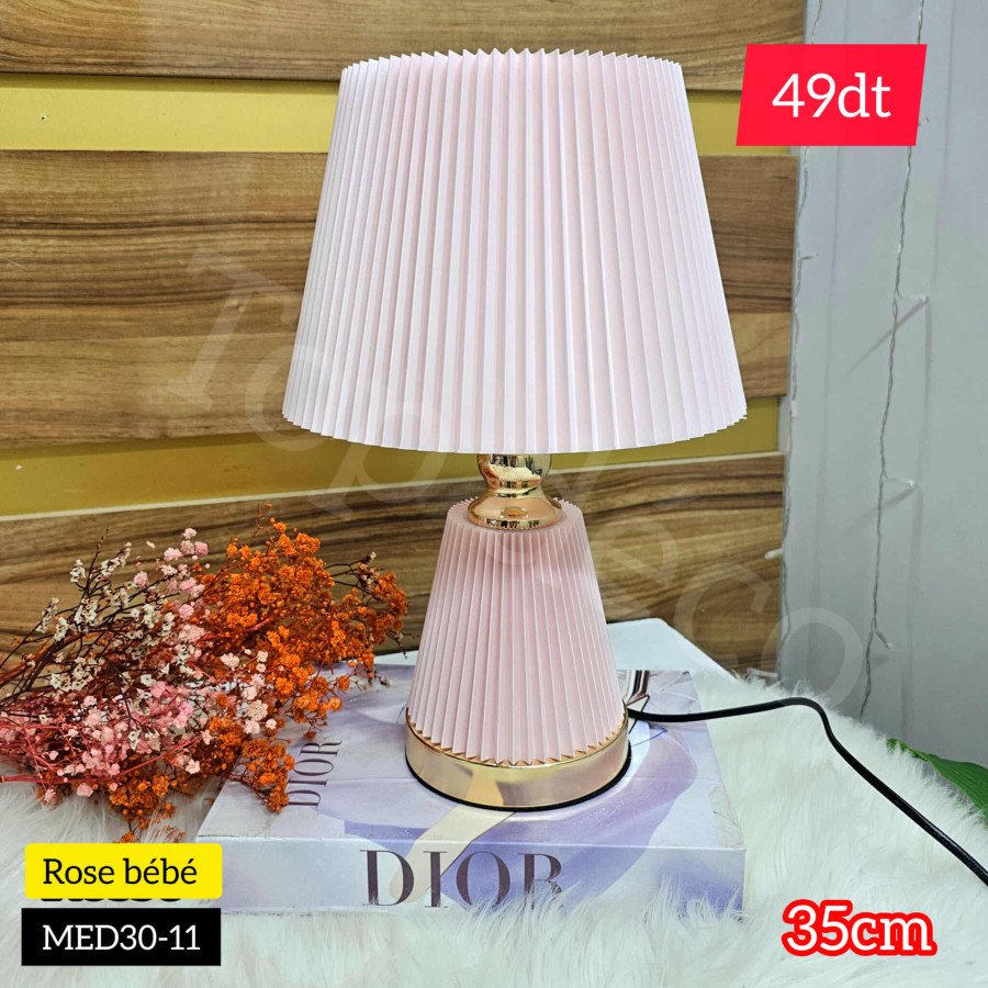 Lampe de table plissée design – Rose