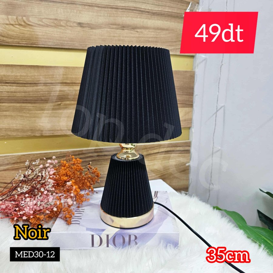 Lampe de table plissée design – Noir