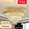 Lustre 50cm 5 Lampes Doré SR2501/BK