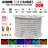 Bobine LED RGB 100m – 2 bandes + 4 fiches & commandes gratuites