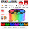 Bobine LED RGB 100m – 1 bande + 4 fiches & commandes gratuites