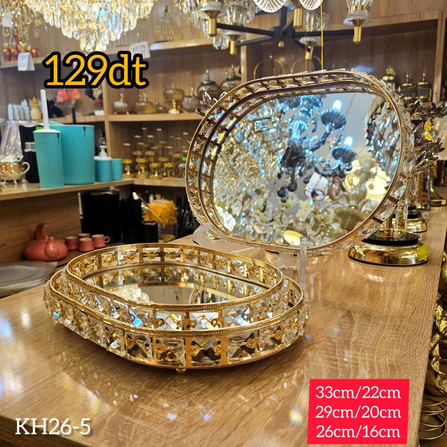 Plateaux 3 Pièces En Métal et Verre KH26-5 Plateaux 3 Pièces En Métal et Verre KH26-5