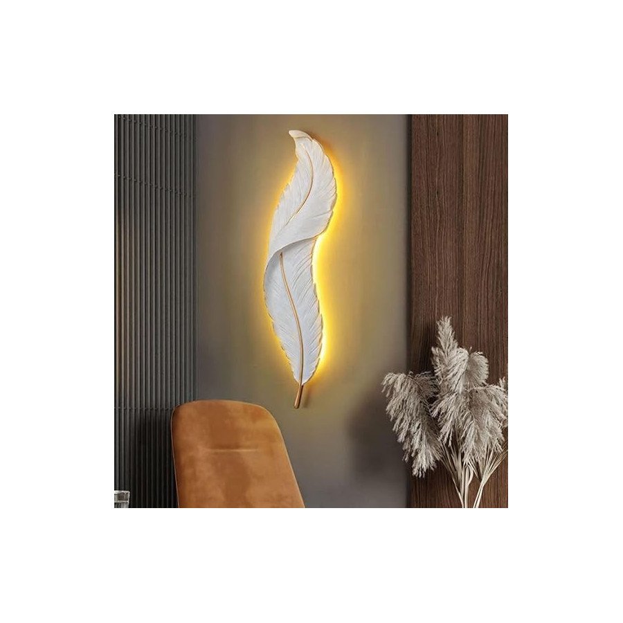 Applique Plume blanc et doré